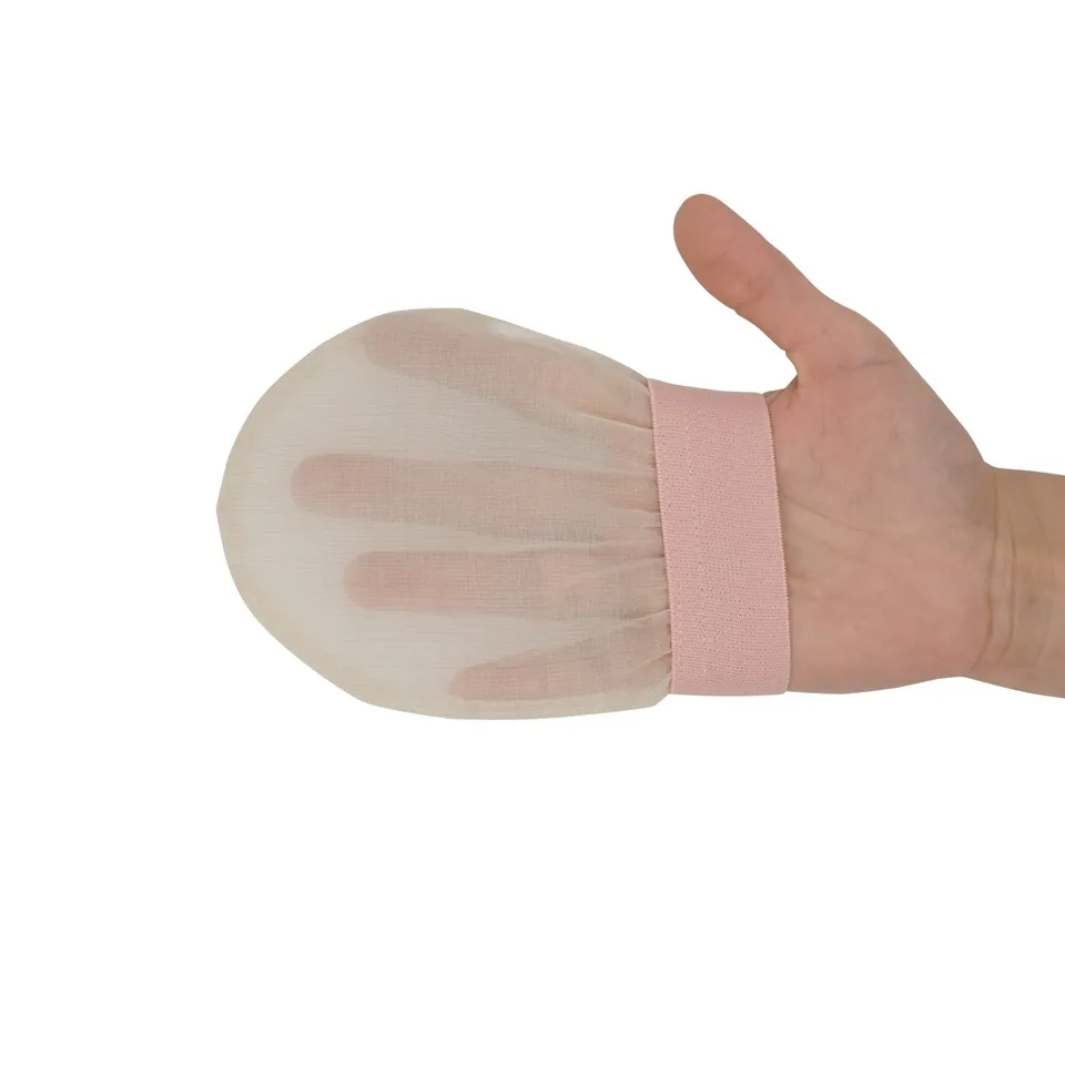 Pinky Orange bilek bantlı ham ipek yüz kesesi elde — eldiven formu